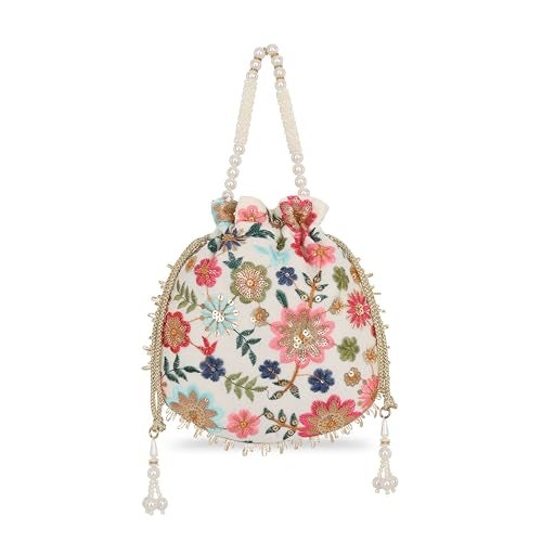 Lavie Women's Jiya Floral Embriodered Potli | Ladies Purse Handbag - Image 1
