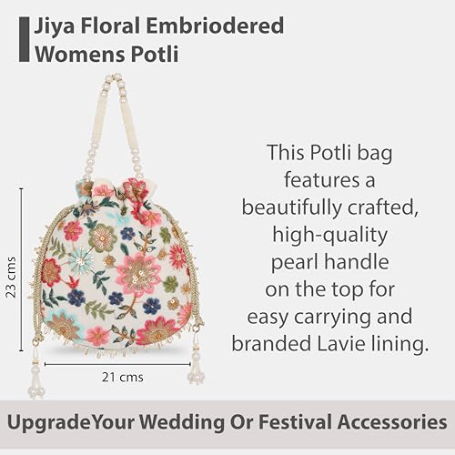 Lavie Women's Jiya Floral Embriodered Potli | Ladies Purse Handbag - Image 5