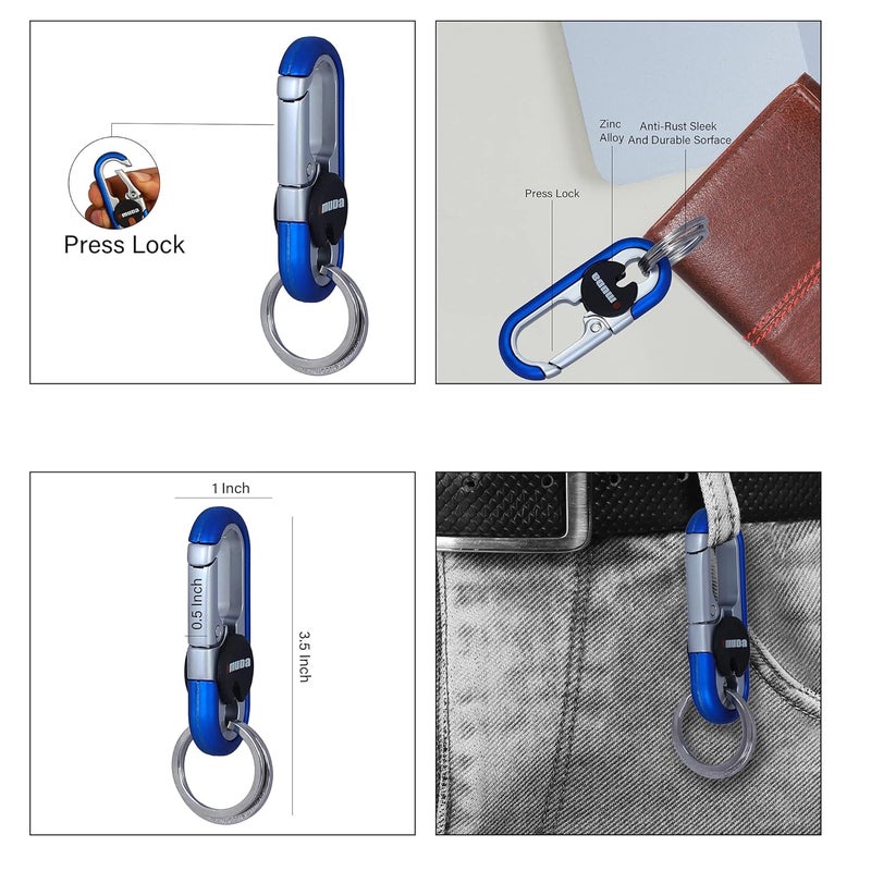 TechPro Stainless Steel Keychain Heavy Duty Car Keychain for Men and Women… - Image 5