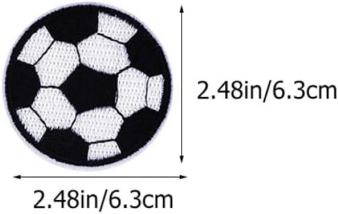 Lurrose 10pcs Adhesive Football Fabric Patches Wear-Resistant Decorative Soccer Ball Appliques for Clothing Jackets Hats DIY Repair Accessories - Image 1