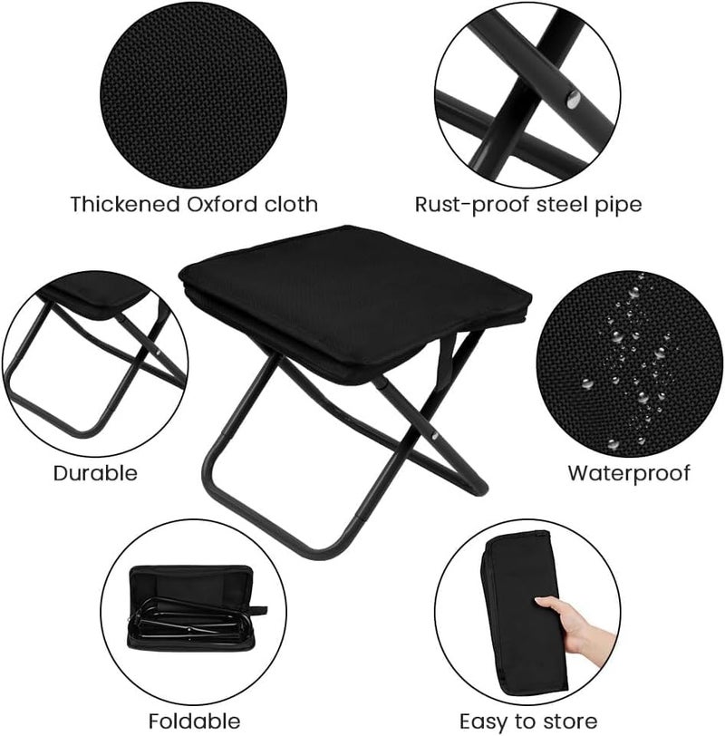 MOROVIK Folding Stool, Mini Outdoor Camping Stool, Portable Small Foldable Lightweight Hunting Seat with Zippered Carrying Bag, Folding Slacker Chairs for Fishing Travelling Picnics (Multi) - Image 4