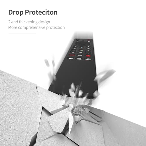 AKSHFETH Silicone Cover for TCL RC813A Remote 2025 QM6K Series Remote Silicone Protective Skin Case Anti-Slip Cover with Lanyard(Black) - Image 5