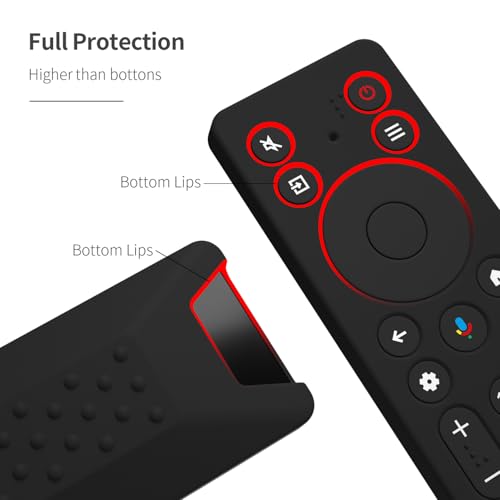 AKSHFETH Silicone Cover for TCL RC813A Remote 2025 QM6K Series Remote Silicone Protective Skin Case Anti-Slip Cover with Lanyard(Black) - Image 3