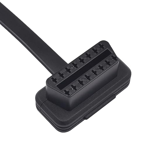 Duttek Low Profile OBD2 Extension Cable 1Ft/30cm, OBD II Male to Female Tlat Extension Diagnostic Cable 16pins for Scanner Diagnostic Tool and Reader - Image 2