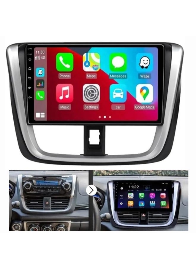 Vierex - Android Car Stereo For Toyota Yaris Vios 2016 2017 With Apple Carplay Android Auto Wireless WiFi 4GB RAM 32GB ROM DSP Yaris Radio Bluetooth HD Camera Included - Image 1