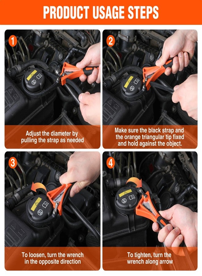 ValueMax 2-piece Strap Wrench Set, Adjustable Oil Filter Wrench with Max Diameter 4" (Small) and 6"(Large) for Shower Head Water Filter, Jar Opener Set - Image 4
