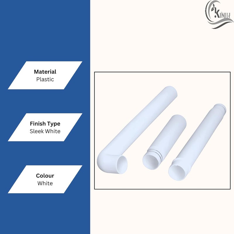 KINIK أنبوب منحني طويل 3 قطع من PVC لمرحاض الصرف - Image 5