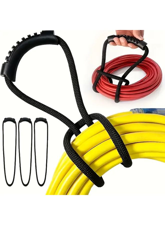 3Pcs Black Storage Straps With Handles Extendable Cord Hose Organizer For Home Garage Boat RV - Image 2