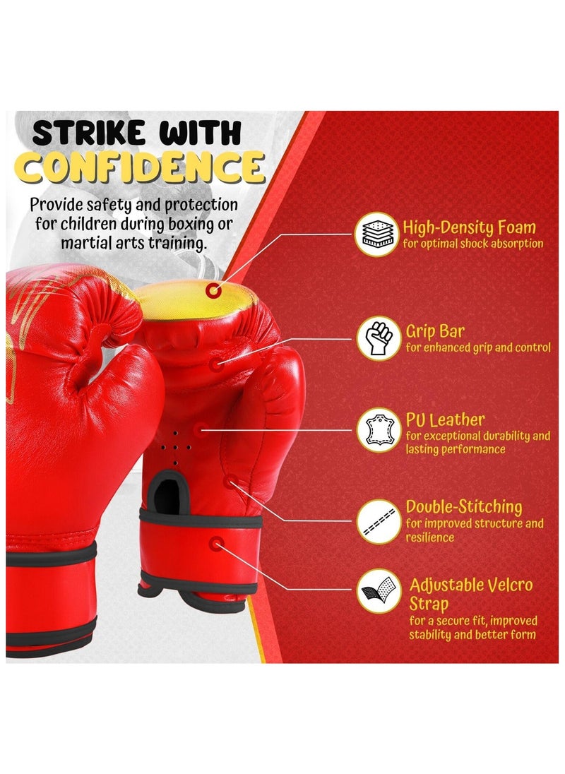 Folanry Kid Boxing Gloves for 3-10 Ages, 6 Oz Heavy Bag Children Boxing Gloves, Professional Training Sparring Gloves,Breathable Punching Gloves for Boxing, Karate, Kickboxing, Muay Thai Training  - Image 4