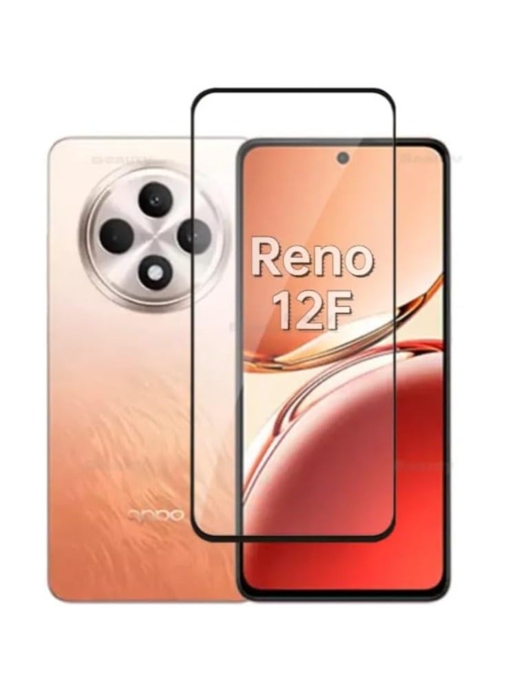 For Oppo Reno12 F Screen Protector Full Curved Tempered Glass Full Adhesive Full Coverage - Image 1