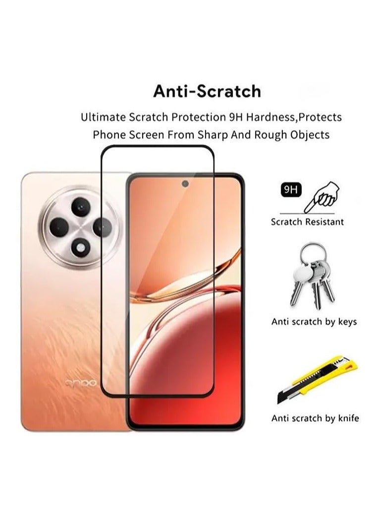 For Oppo Reno12 F Screen Protector Full Curved Tempered Glass Full Adhesive Full Coverage - Image 2