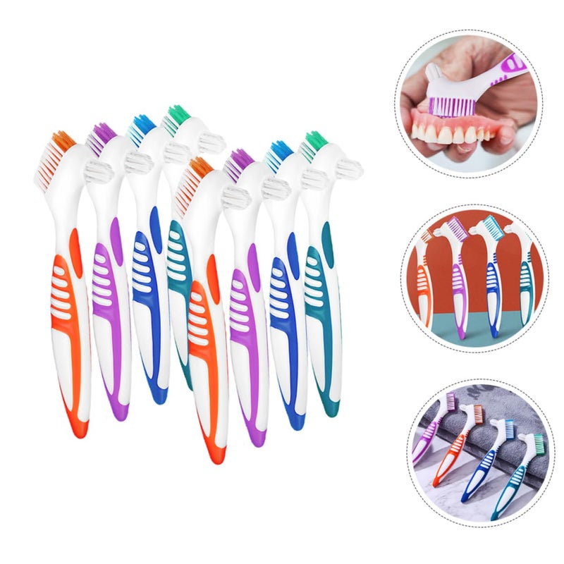 Mobestech 8pcs Double-Sided Brush Portable Cleaning Toothbrushes for Dentures and Compact for Easy Carrying - Image 4