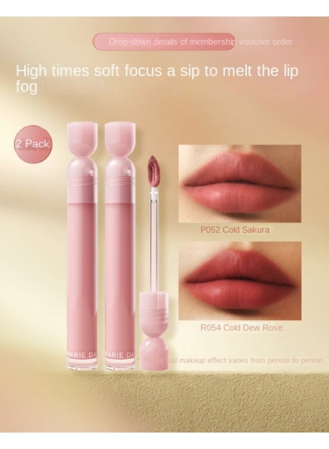 عبوتين من جل الشفاه الأصلي Yarn بلون البيج المغلق، غير ملطخ، غير متجعد، أحمر شفاه وردي ترابي طويل الأمد - Image 2