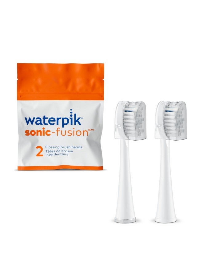 Waterpik Waterpik Genuine Full Size Replacement Brush Heads With Covers for Sonic-Fusion Flossing Toothbrush SFFB-2EW, 2 Count White  - Image 1