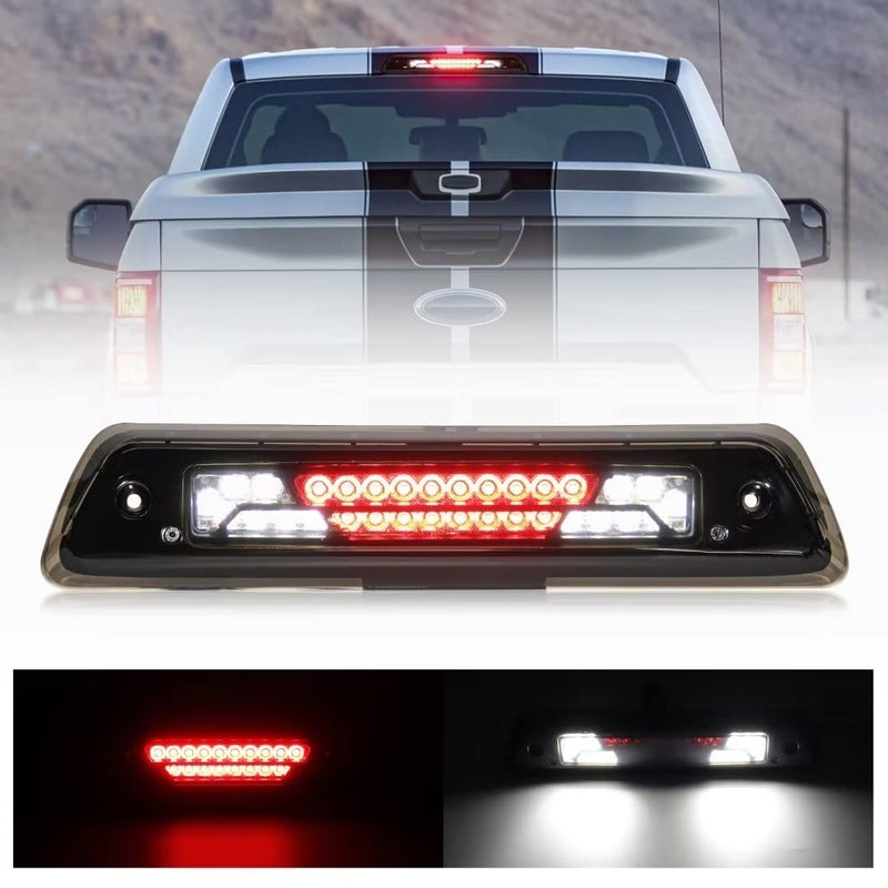F150 LED Third Brake Light for Ford F150 2009 2010 2011 2012 2013 2014 RedWhite Smoked Lens High Mount Reverse Lights Rear Stop 3RD Tail Lamp Waterproof Design MSFCL0914