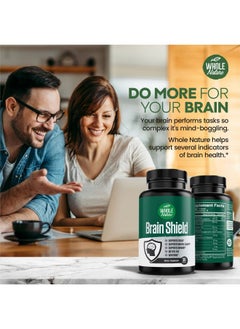 Whole Nature Brain Booster Nootropics Supplement Brain Shield With Ginkgo Biloba Alpha Gpc And Bacopa Monnieri Vitamin B12 B3 Support Focus Memory & Clarity Energy & Stress Relief For Men & Women. (1)  - Image 3