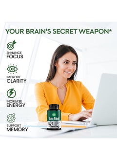 Whole Nature Brain Booster Nootropics Supplement Brain Shield With Ginkgo Biloba Alpha Gpc And Bacopa Monnieri Vitamin B12 B3 Support Focus Memory & Clarity Energy & Stress Relief For Men & Women. (1)  - Image 5