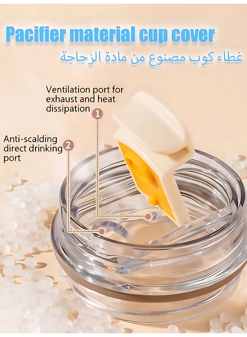 سميج فنجان قهوة | كوب مشروبات معزول مع غطاء مانع للتسرب | كوب قهوة طويل الأمد مع غطاء | كوب قهوة للسفر | 1 حزمة | أبيض حليبي - Image 5