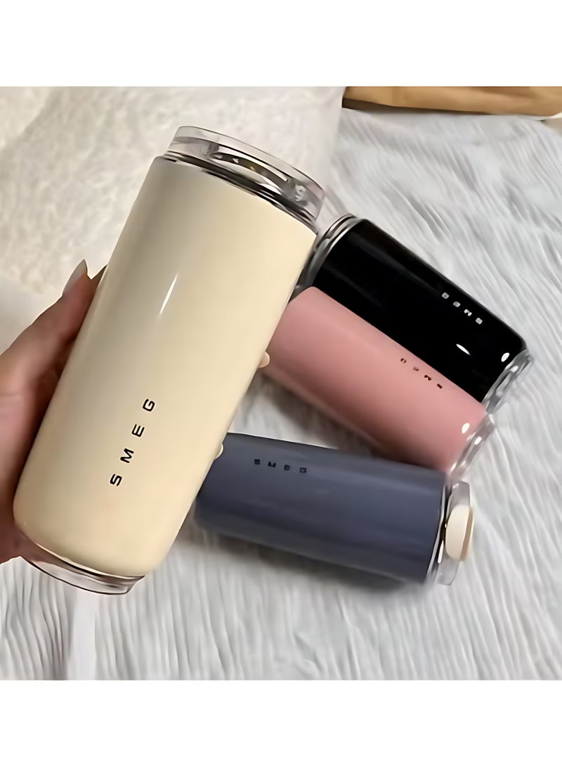 سميج فنجان قهوة | كوب مشروبات معزول مع غطاء مانع للتسرب | كوب قهوة طويل الأمد مع غطاء | كوب قهوة للسفر | 1 حزمة | أبيض حليبي - Image 2