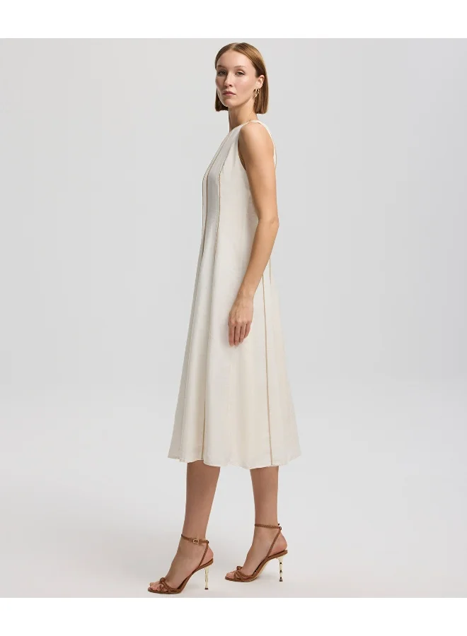Ipekyol Regular Fit Midi Dress With Contrast Piping