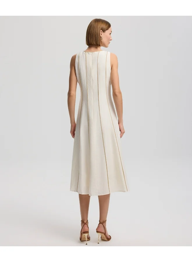 Ipekyol Regular Fit Midi Dress With Contrast Piping