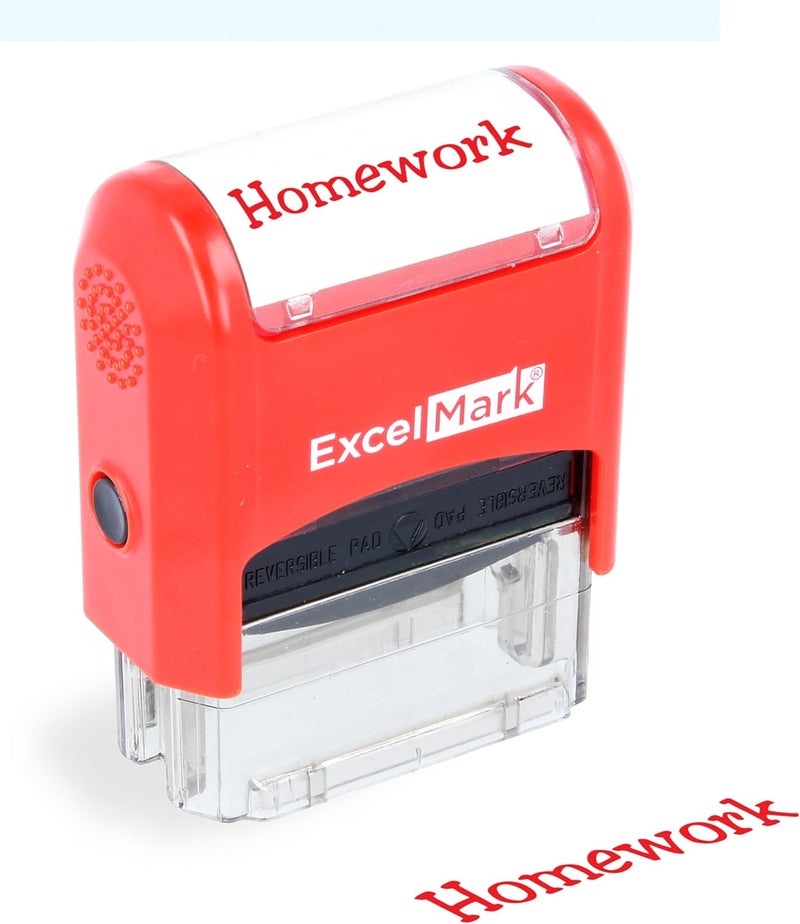 ExcelMark Self-Inking Rubber Teacher Grading Stamp - Homework - Image 1