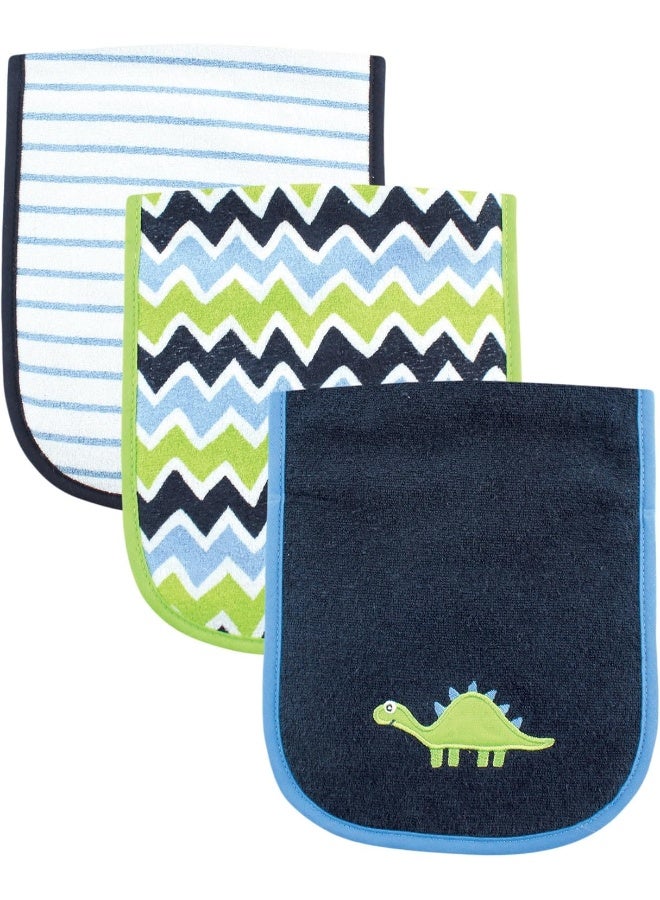 Luvable Friends Unisex Baby Cotton Burp Cloths with Fiber Filling, Dinosaur, One Size