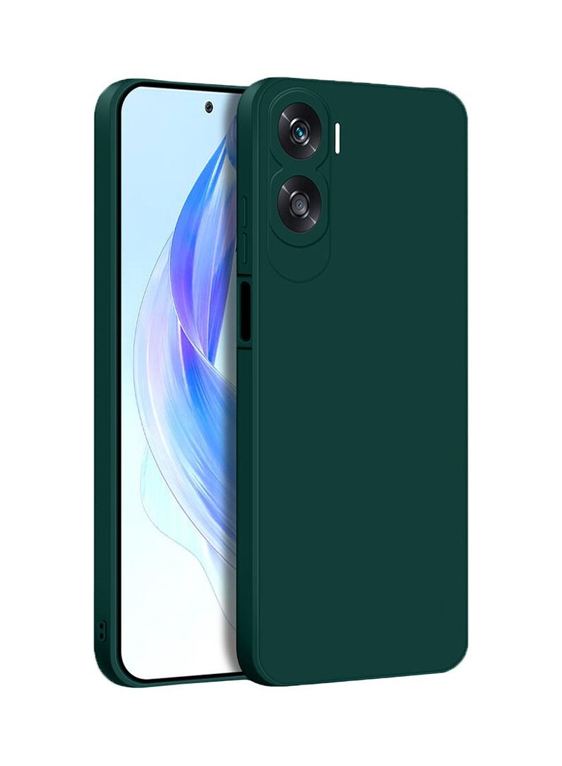 Techie غطاء خلفي أنيق من السيليكون TPU لهاتف Honor 90 Lite - تصميم نحيف وناعم - أخضر غامق - Image 1