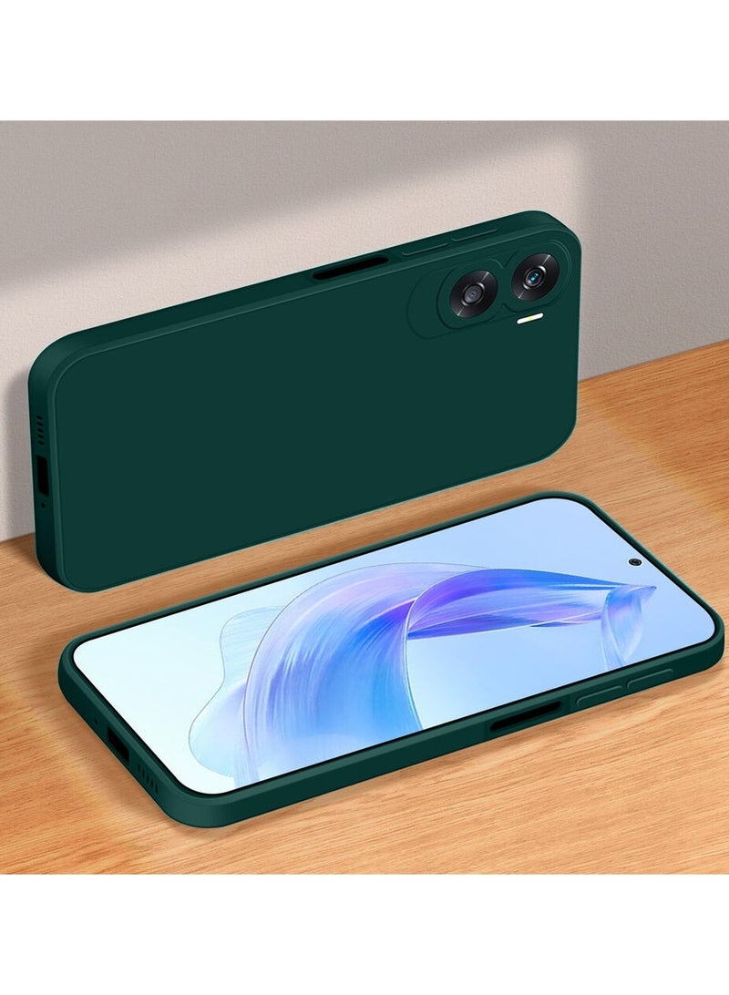 Techie غطاء خلفي أنيق من السيليكون TPU لهاتف Honor 90 Lite - تصميم نحيف وناعم - أخضر غامق - Image 4