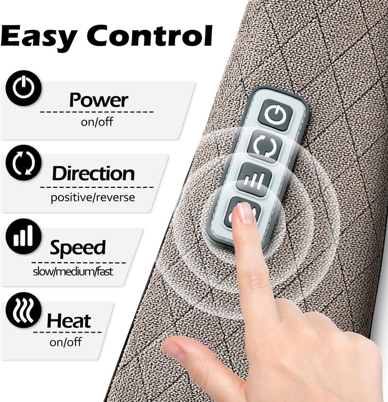 Blueelf Shiatsu Electric Neck Back Massager Pillow 3D Kneading with Heat for Shoulder, Lower Back, Foot, Leg Muscles Pain Relief Relax in Car Office and Home (Gray) - Image 3