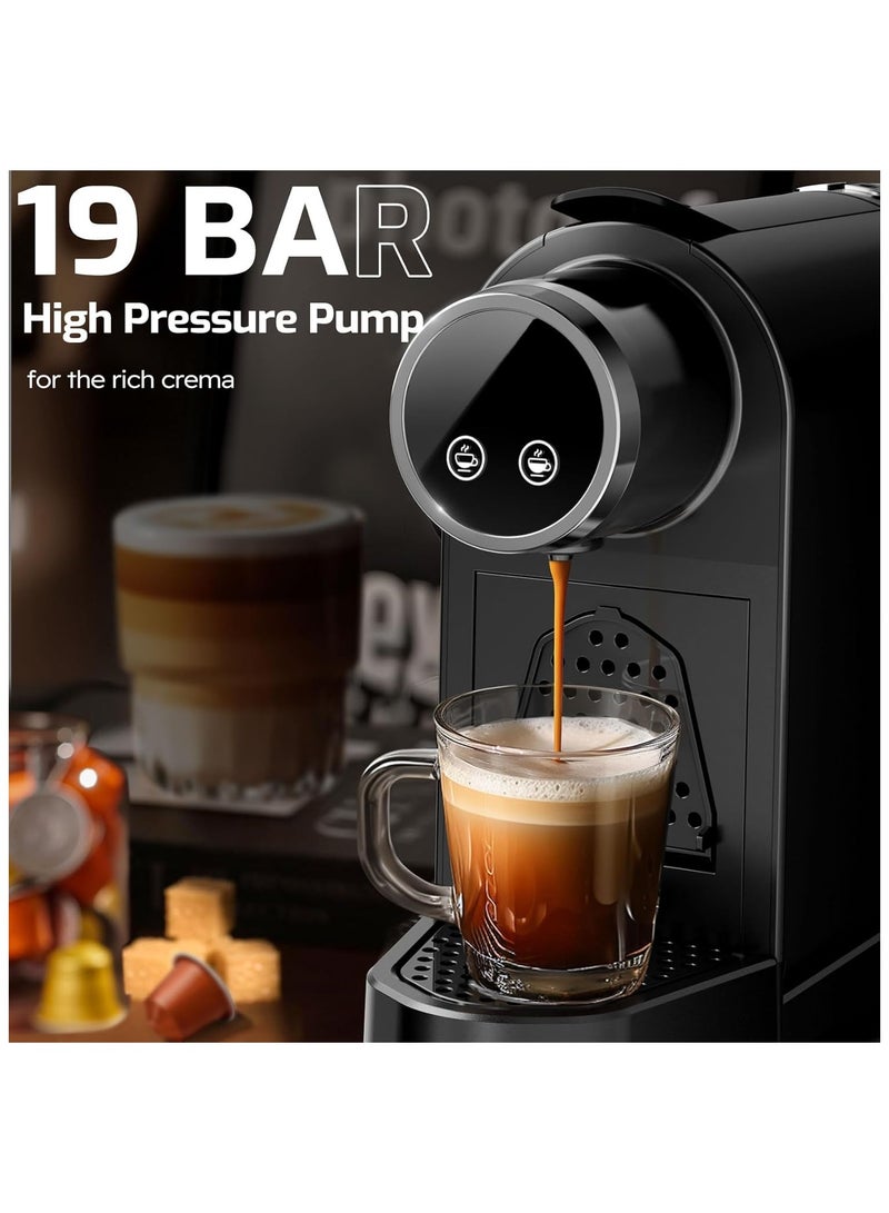 Capsule Coffee Machine for Nespresso Original, 19Bar Coffee Maker 2 Brew Sizes, Espresso Machine with 850ML Detachable Water Tank Easy Brew latte, Cappuccino and More, One Touch System  - Image 2