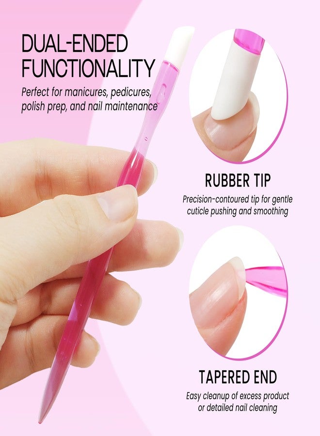Pana® USA (10pcs in a Pack) *Long Style* Plastic Cuticle Pusher Hard Rubber Tipped Nail Art Tool Cleaner Remover - Image 3