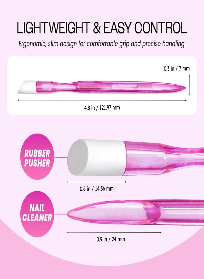 Pana® USA (10pcs in a Pack) *Long Style* Plastic Cuticle Pusher Hard Rubber Tipped Nail Art Tool Cleaner Remover - Image 2