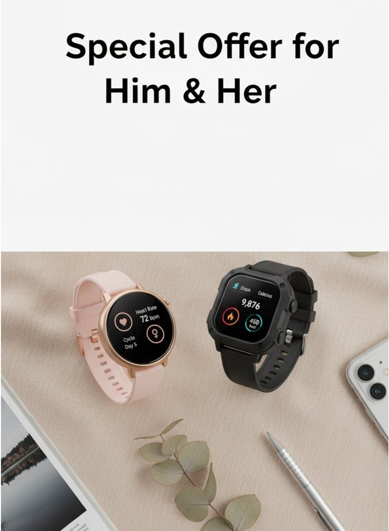 أولون مجموعة ساعات ذكية Tetra S2 & GTR2 AMOLED – مجموعة لياقة ونمط حياة متميزة مزدوجة - Image 5