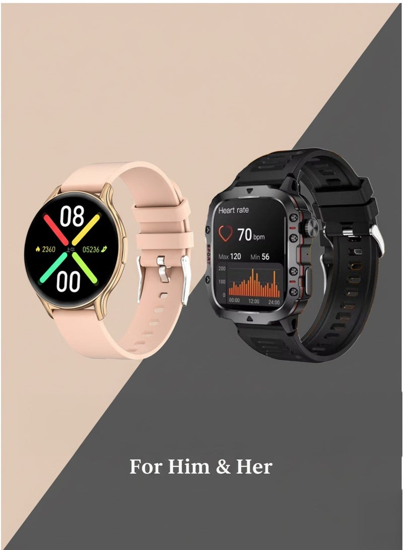 أولون مجموعة ساعات ذكية Tetra S2 & GTR2 AMOLED – مجموعة لياقة ونمط حياة متميزة مزدوجة - Image 2