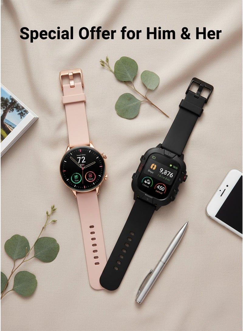 أولون مجموعة ساعات ذكية Tetra S2 & GTR2 AMOLED – مجموعة لياقة ونمط حياة متميزة مزدوجة - Image 3