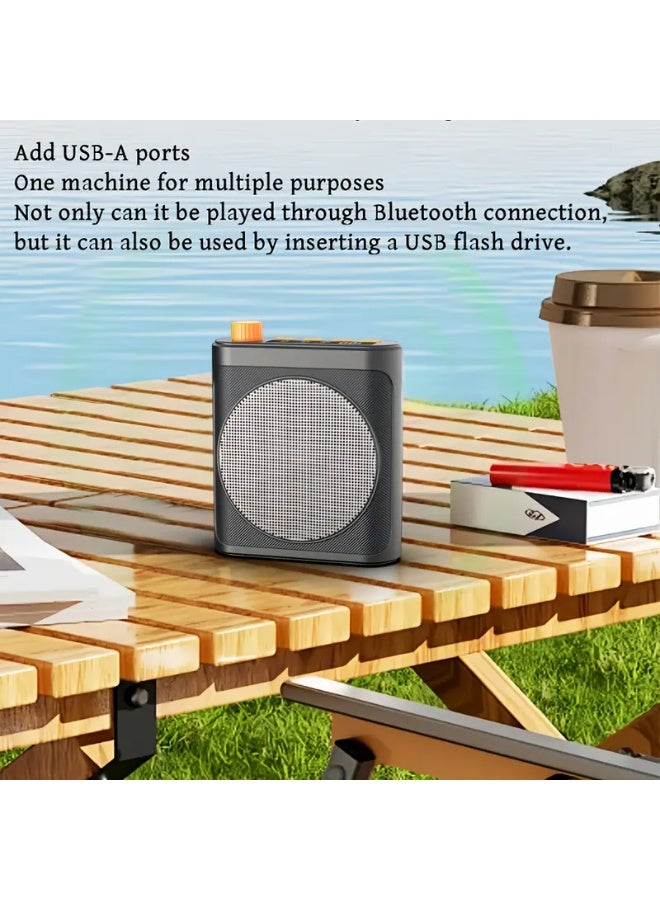 M MIAOYAN Wireless Clip-On Voice Amplifier, Portable Microphone Speaker for Teachers & Tour Guides, 18W Power, Dual-Core Anti-Howling, 25H Playtime, Dark Black - Image 4
