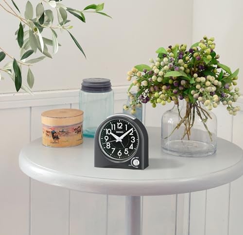 SEIKO Maris Non Ticking DeskAlarm Clock Black - Image 3
