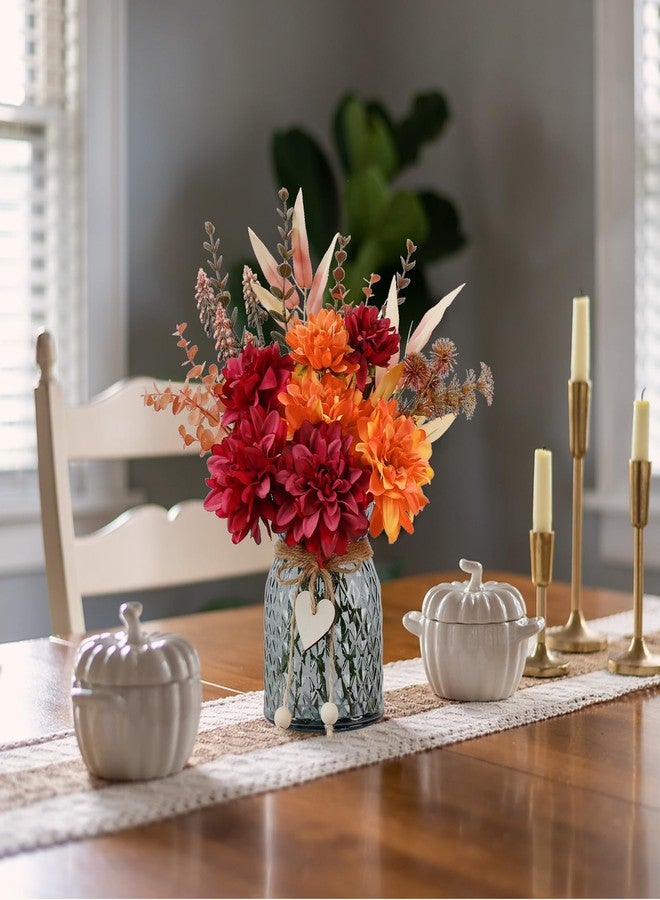 Leftover Fake Flowers in Vase,Table Centerpieces for Dining Room,Kitchen Table Decor,Coffee Table Decor - Image 2