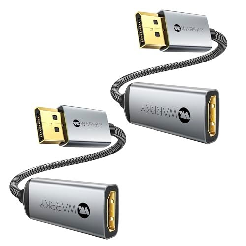 Warrky DisplayPort to HDMI Adapter 2-Pack (4K, UHD), [24K Gold-Plated, Slim Aluminum Shell] Display Port to HDMI/DP to HDMI Adapter for Lenovo, DELL, HP, ThinkPad, GPU, AMD, NVIDIA&More - Image 1