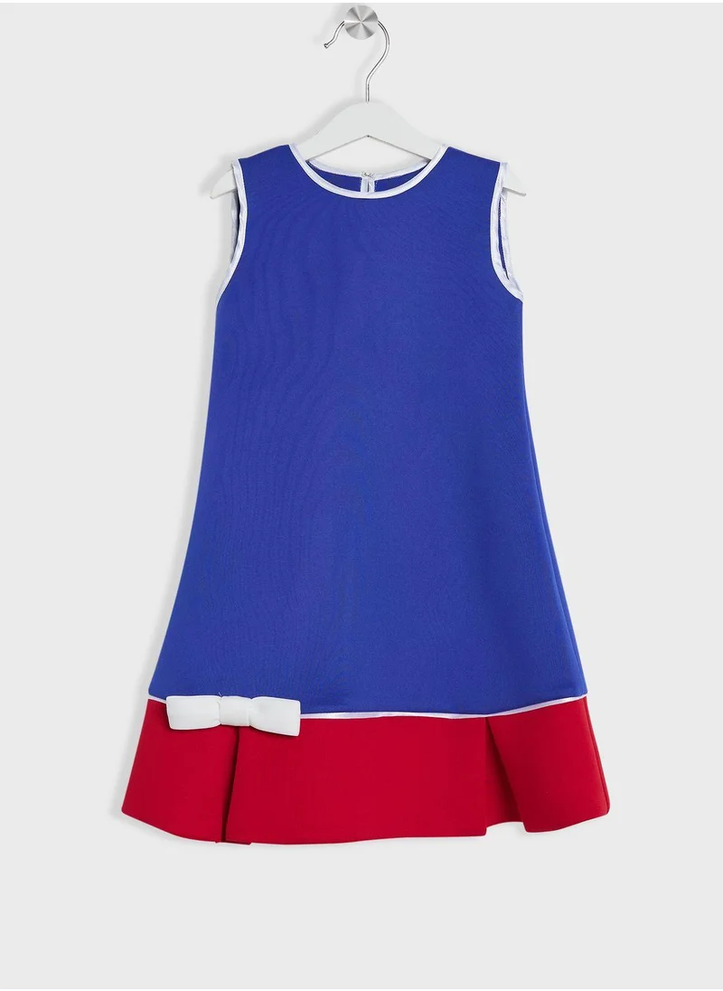 ليتل جولدن ابل Kids Little A Line Cut Sleeve Dress