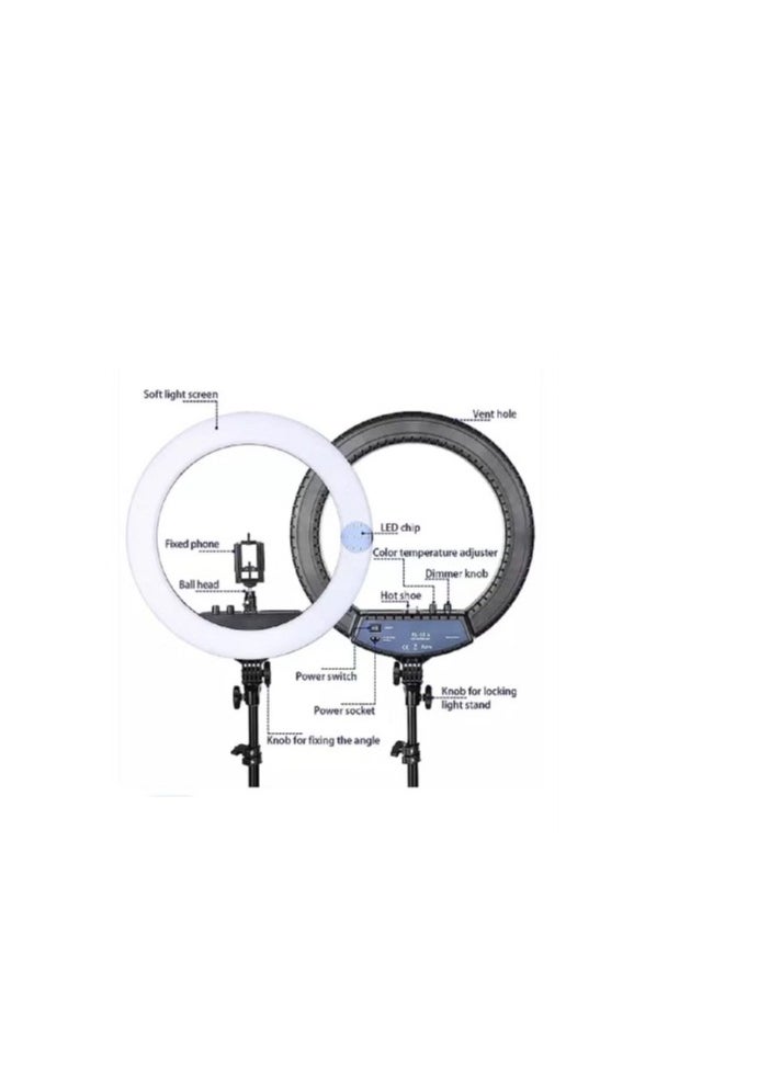 Generic - Ring Light RL-14 Selfie Ring Light Led Lamp with Remote and Tripod Stand for TikTok Snapchat Youtube Online Streaming 14 Inch - Image 1