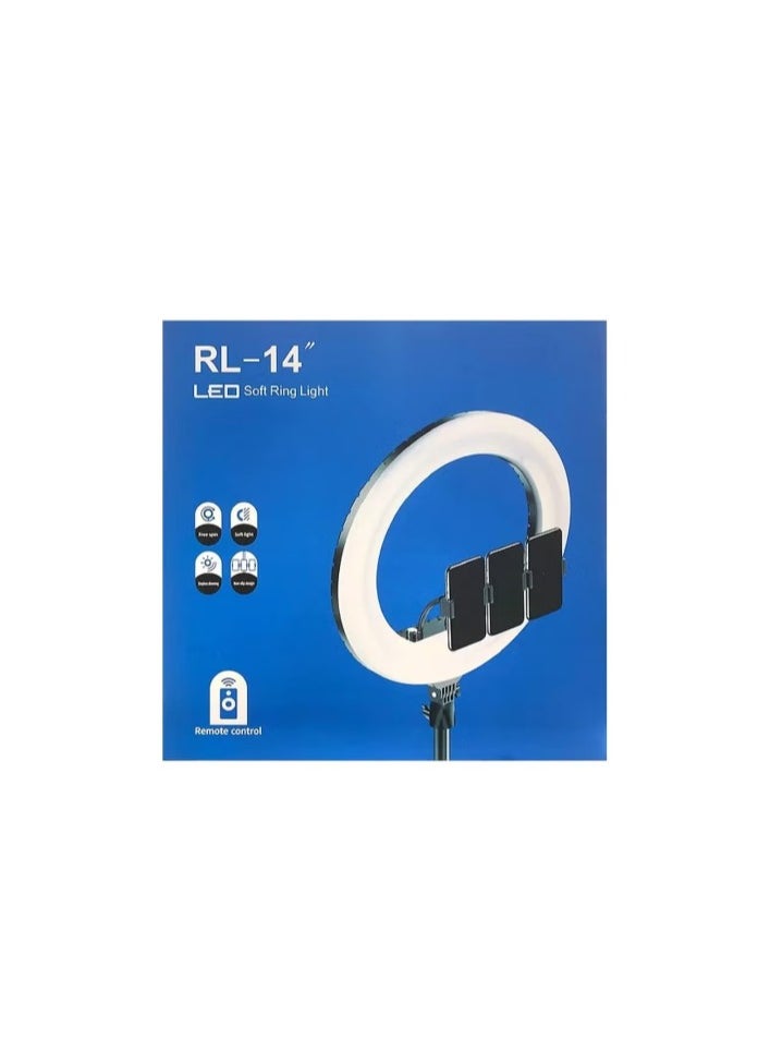 Generic - Ring Light RL-14 Selfie Ring Light Led Lamp with Remote and Tripod Stand for TikTok Snapchat Youtube Online Streaming 14 Inch - Image 1