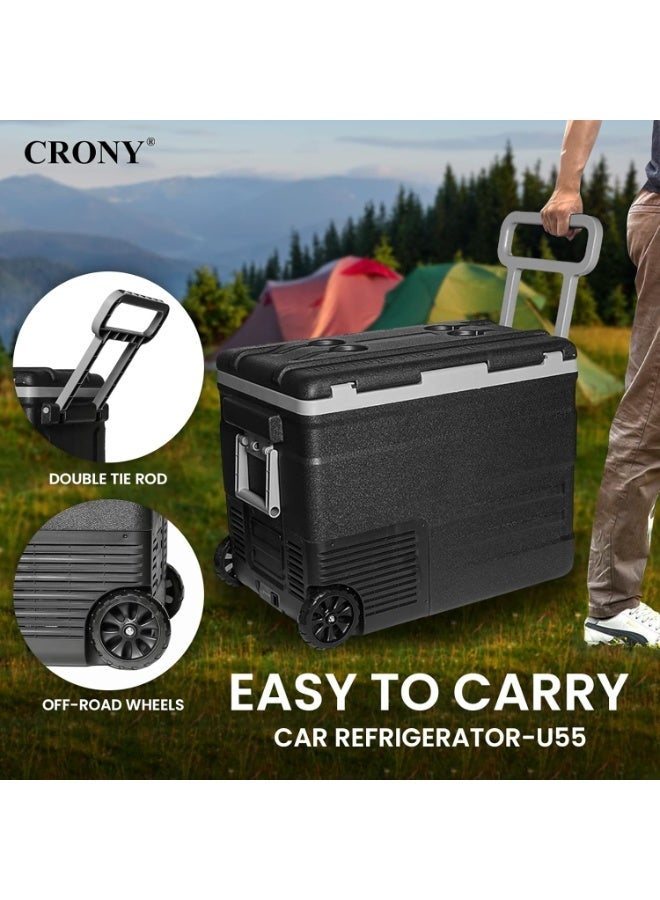 CRONY Car Refrigerator 55L U55 Portable Car Refrigerator -20°C Freezing LED Control Dual Power Wheeled Design - Image 5