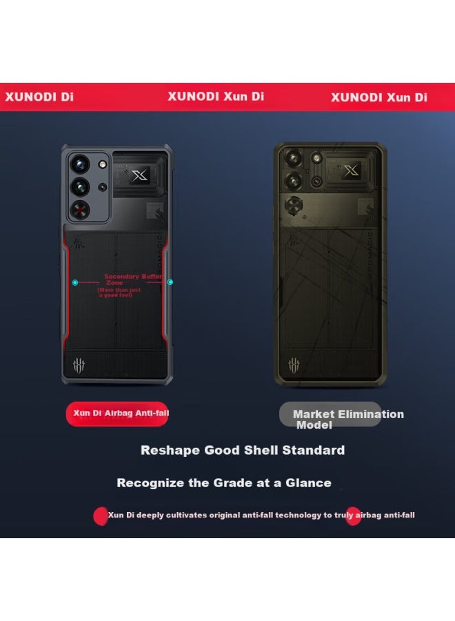 Xundd 360° Rotating Stand Case For Red Magic 10 Pro, Nubia 10 Pro+ Airbag Shockproof Transparent Protective Case With Spro Lens Full Coverage Magnetic Adsorption Protective Shell - Image 5