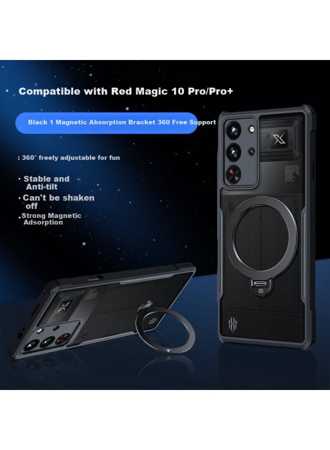 Xundd 360° Rotating Stand Case For Red Magic 10 Pro, Nubia 10 Pro+ Airbag Shockproof Transparent Protective Case With Spro Lens Full Coverage Magnetic Adsorption Protective Shell - Image 1