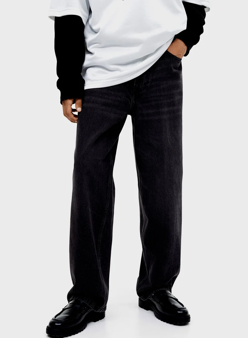 H&M Rinse Wash Relaxed Fit Jeans