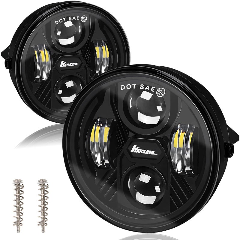 KARSAM Upgraded F150 LED Fog Lights for 2006 2007 2008 2009 2010 2011 2012 2013 2014 Ford F150 Accessories, 40W Round Fog Light Assembly Kit, DOT Bumper Driving White Light Fog Lamps, Faros Antiniebla - Image 1