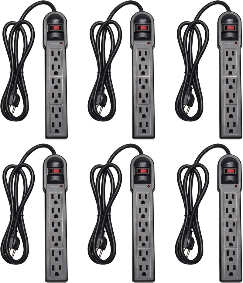 KMC 6-Outlet Surge Protector Power Strip 6 Pack - Image 1