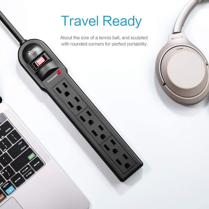 KMC 6-Outlet Surge Protector Power Strip 6 Pack - Image 5